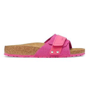 Birkenstock Women's Suede Fuchsia Tulip Slides Beach EU 38 Sandals US 7 NEW